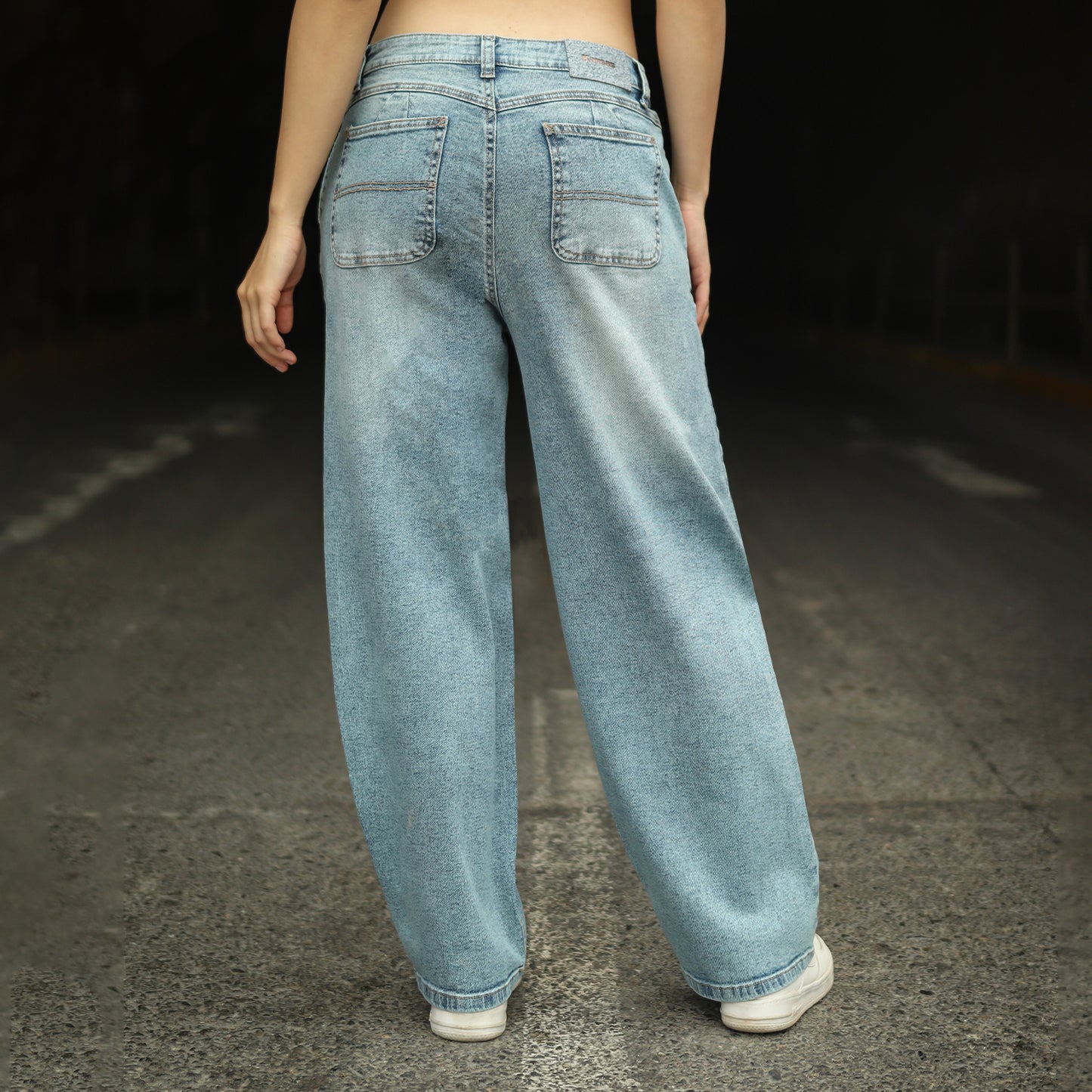 Jean Cintura Baggy Loose Cristal