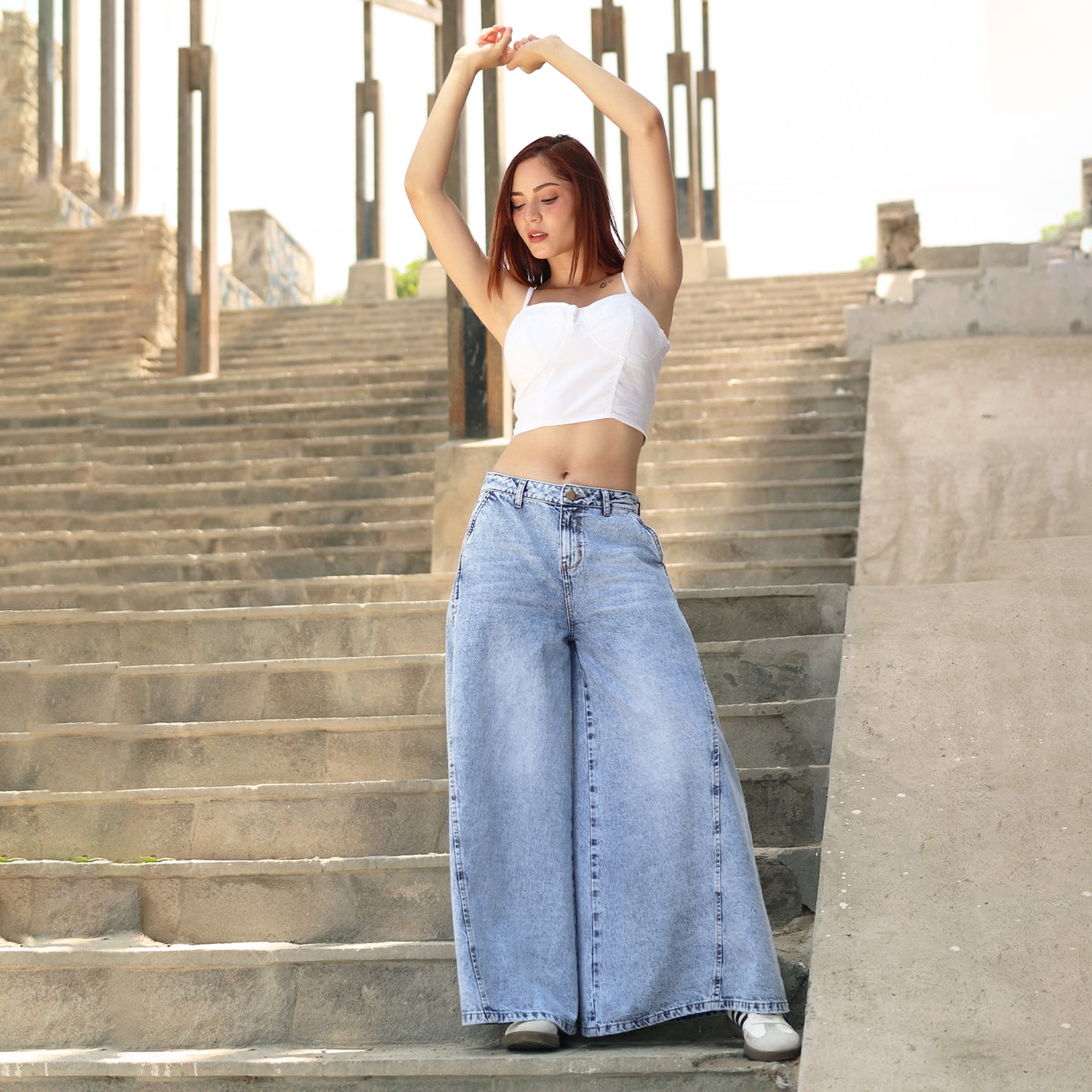 Jean Mega Wide Cristal Frosteado