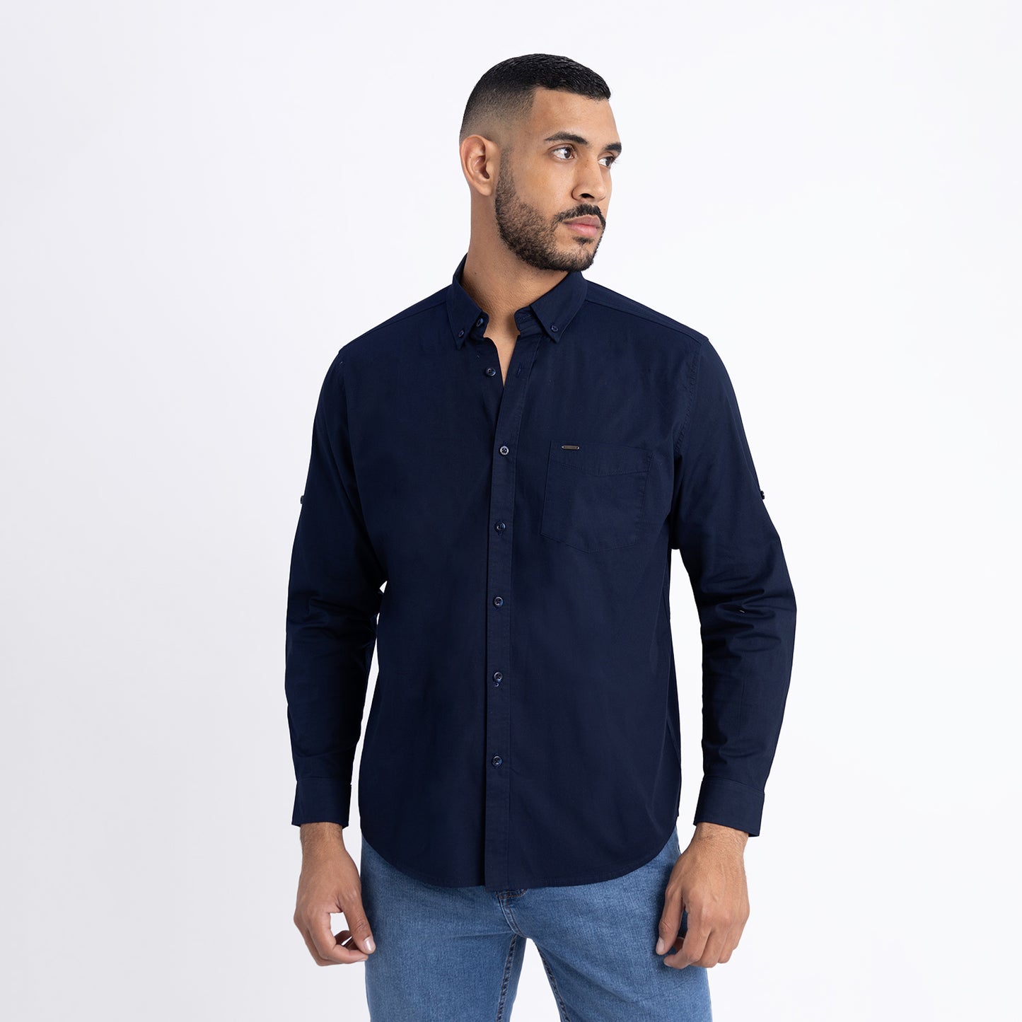 Camisa Regular Fit Azul Noche