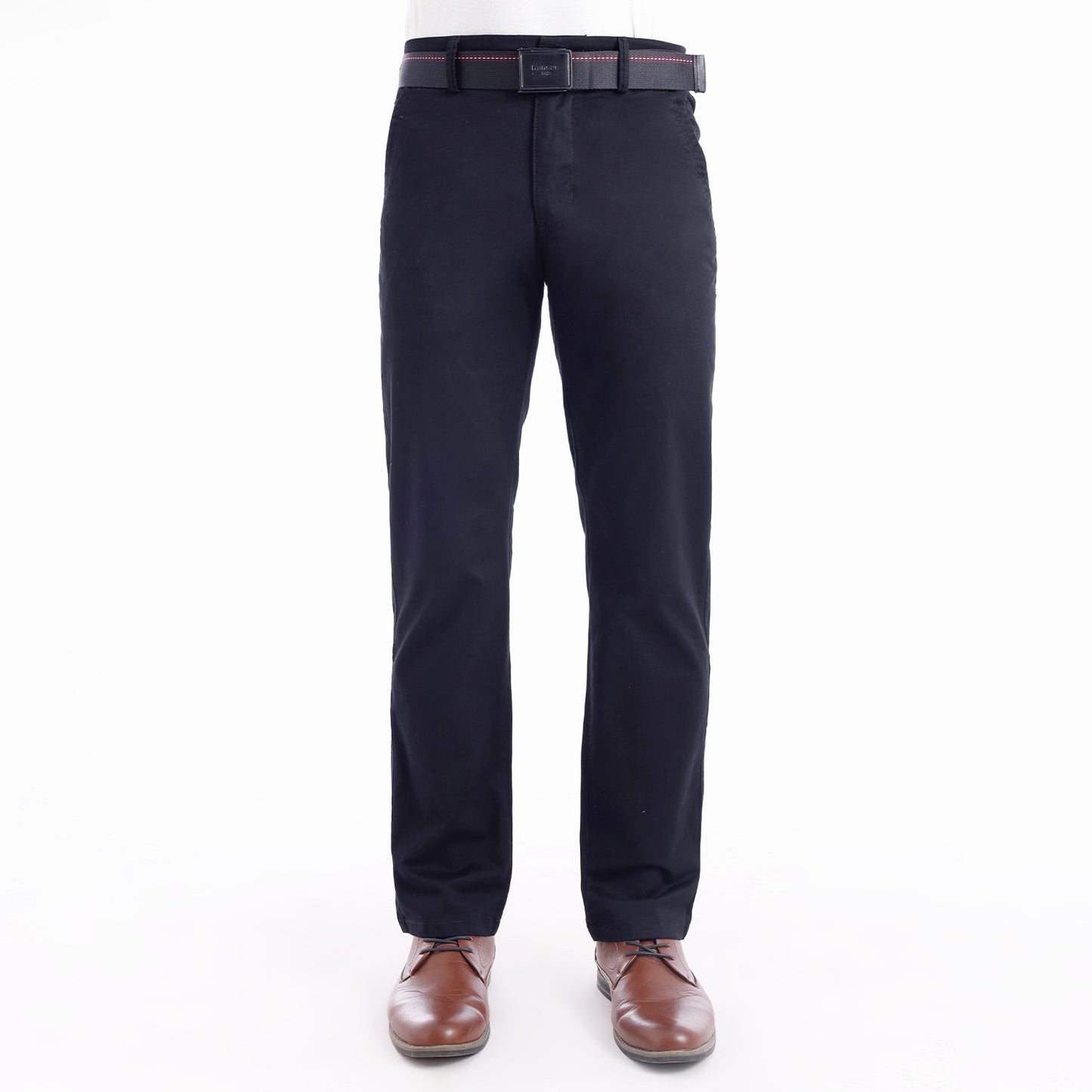 Pantalón Drill Regular Con Correa - Azul