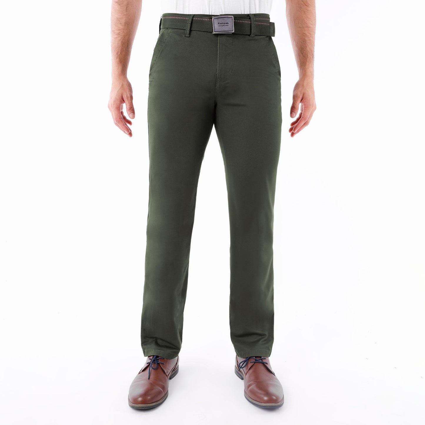Pantalón Drill Regular con Correa – Verde
