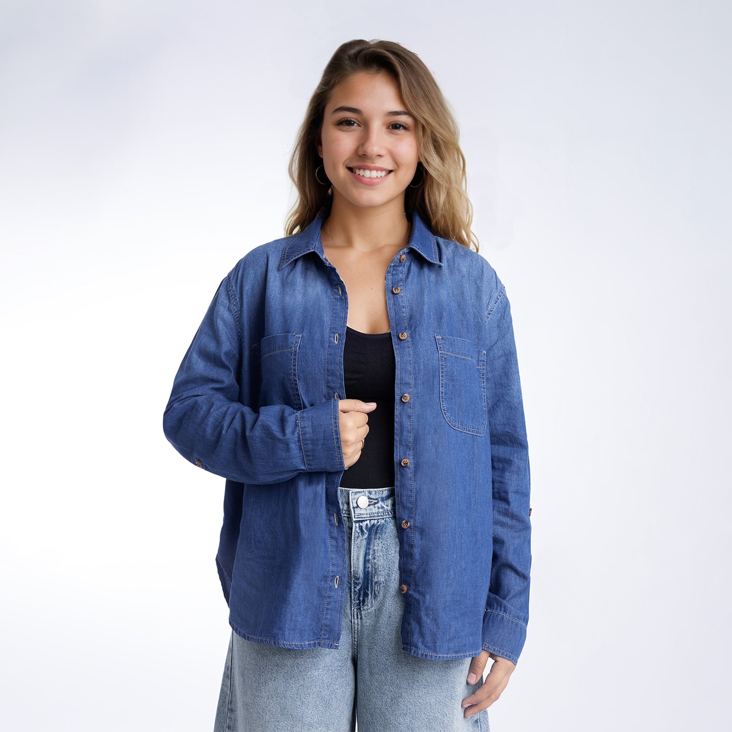 Blusa Lea Suelta C/flecos Cristal Moteado