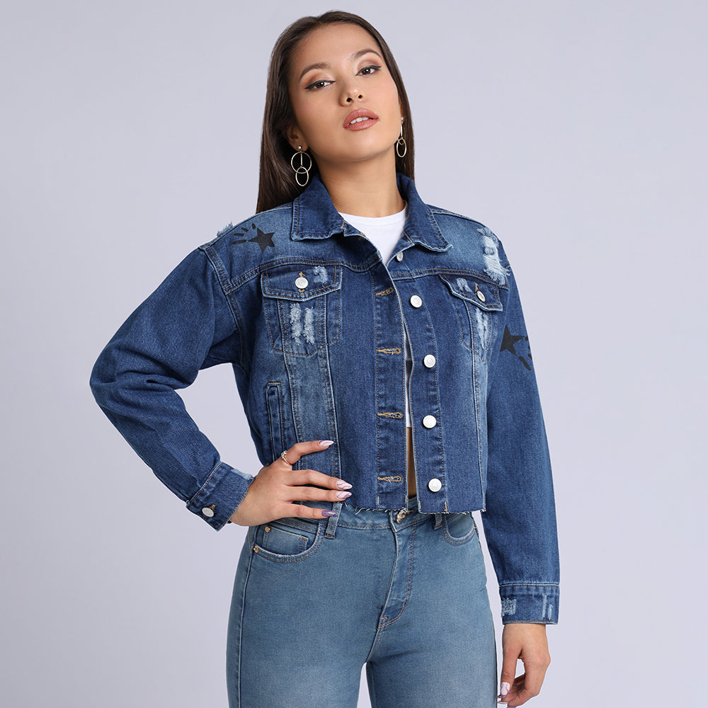 Casaca Dama Crop Estampado Pepper - 220333