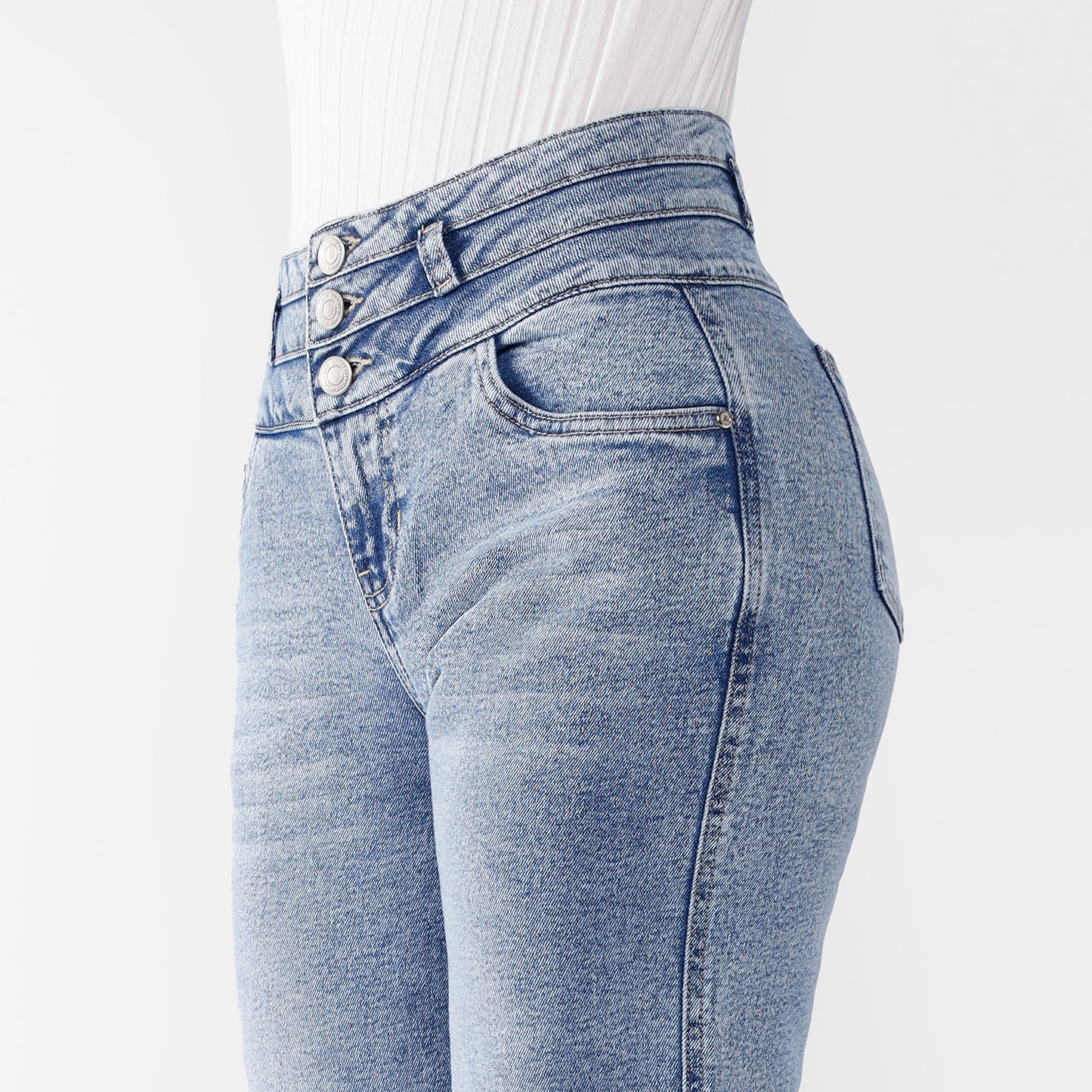 Pantalón Jean Mariana Cintura Culotte 3 Botones