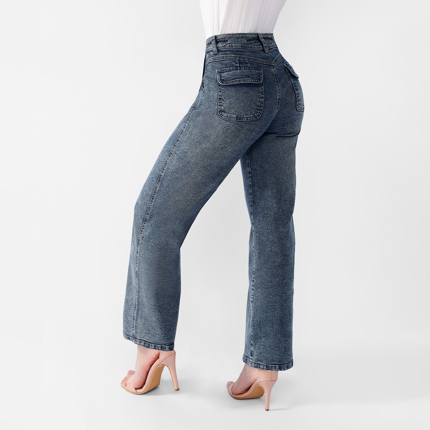 Pantalón Jean Lucia Cintura Wide Leg