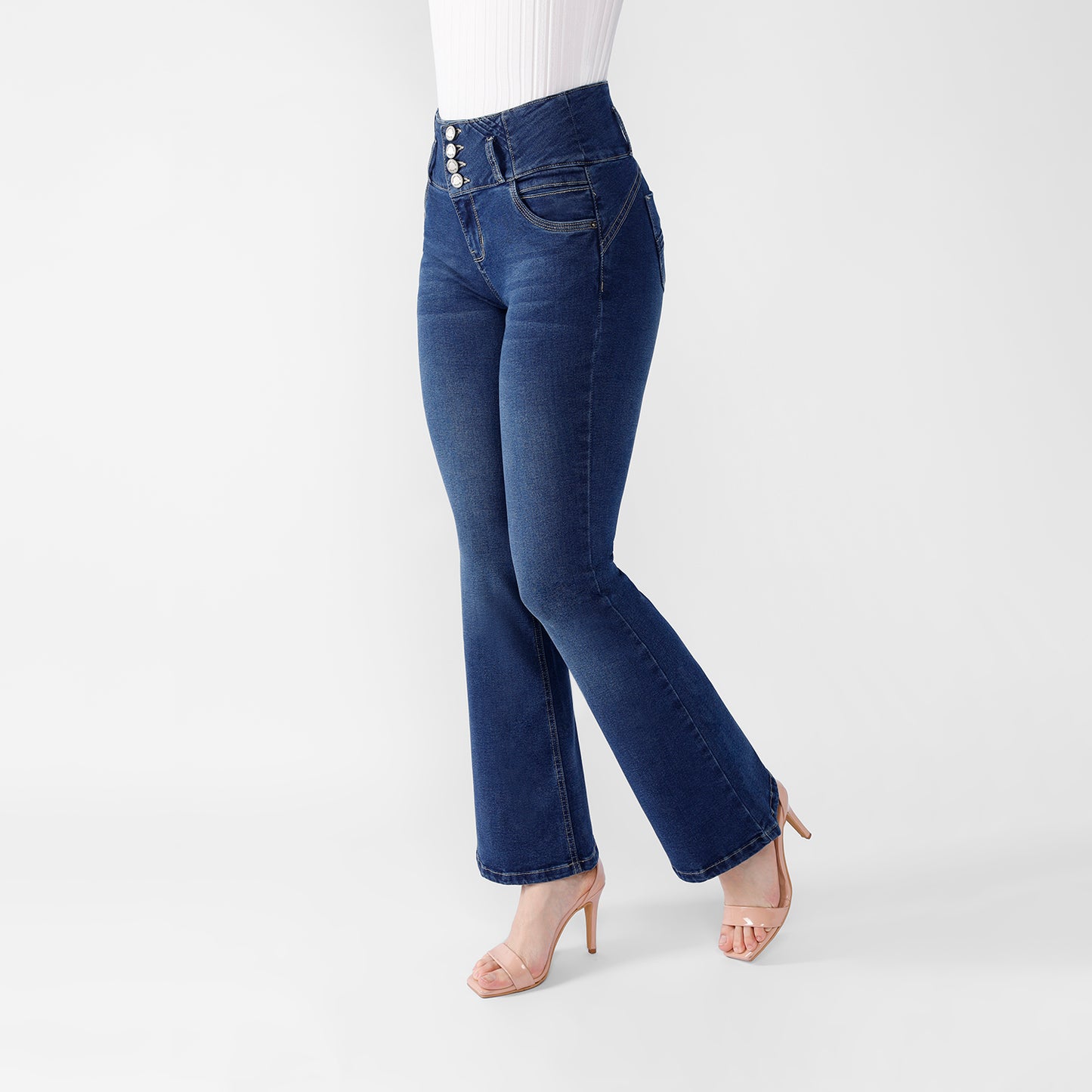 Pantalón jean Brisa Semicadera Flare 4 botones