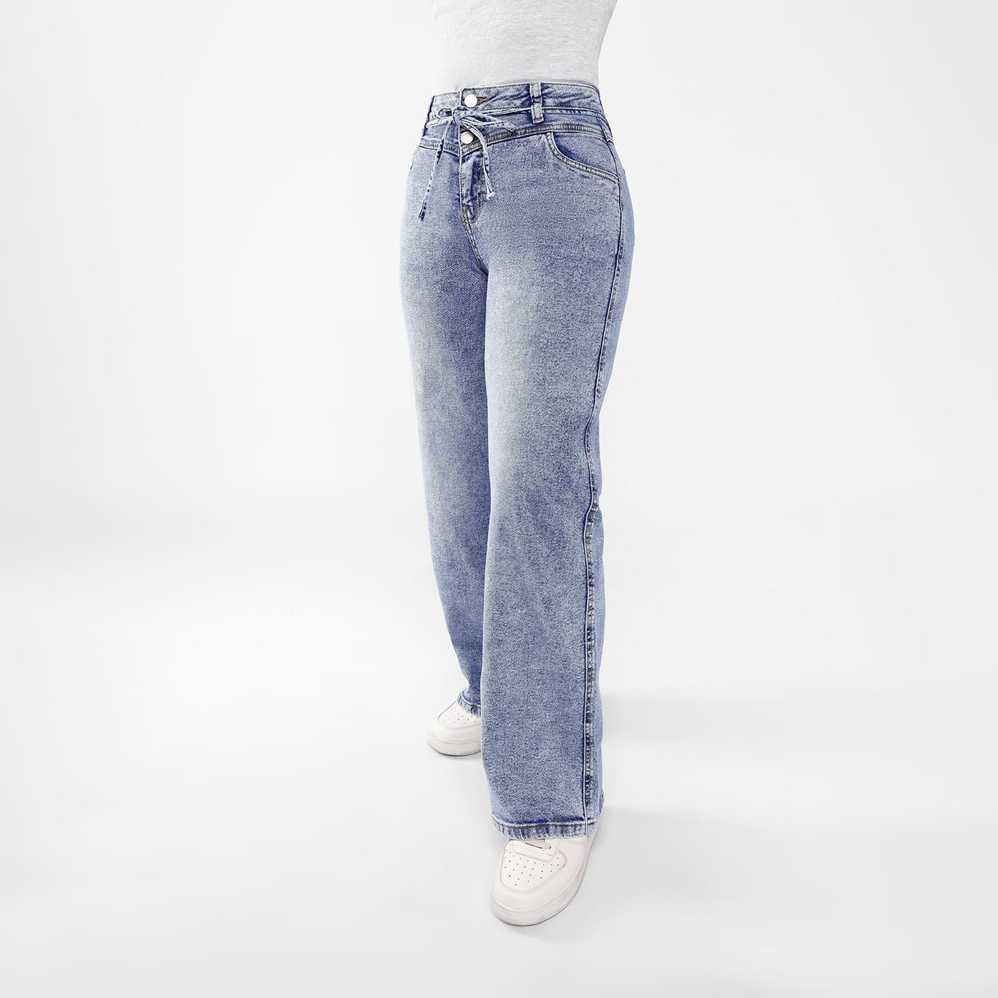 Pantalón Jean Arlet Cintura Wide Leg 3 botones