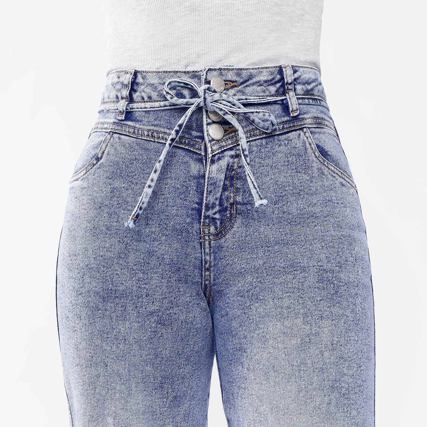 Pantalón Jean Arlet Cintura Wide Leg 3 botones