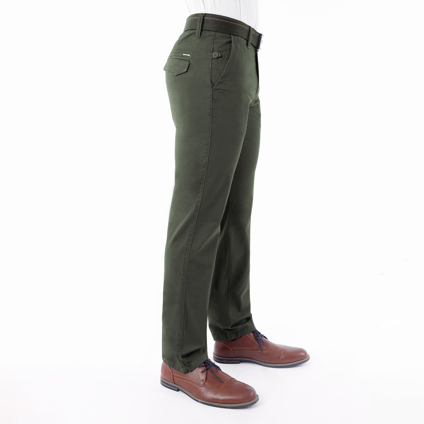 Pantalón Drill Regular con Correa – Verde