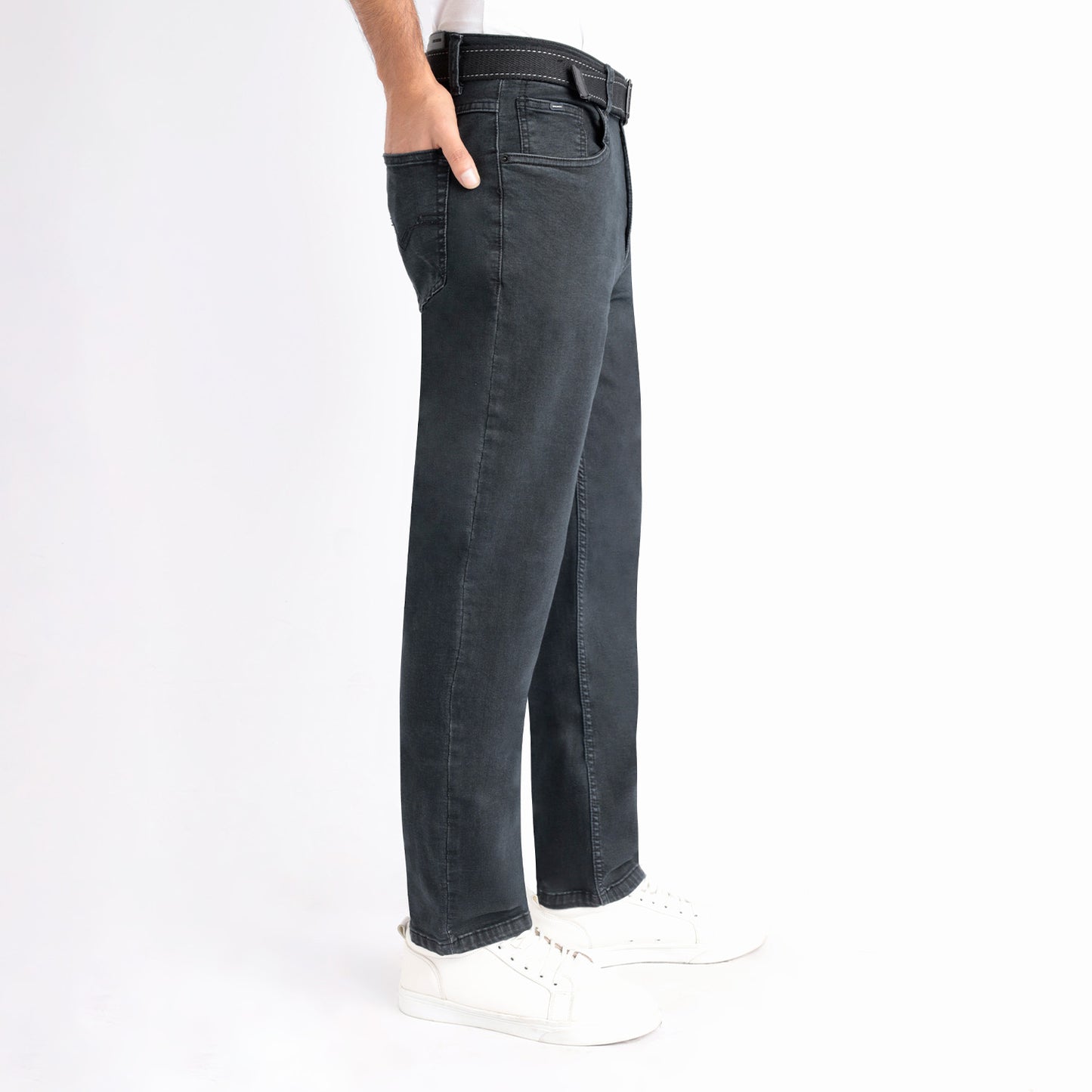 Pantalón de Caballero Regular Confort Premium con Correa - Plomo