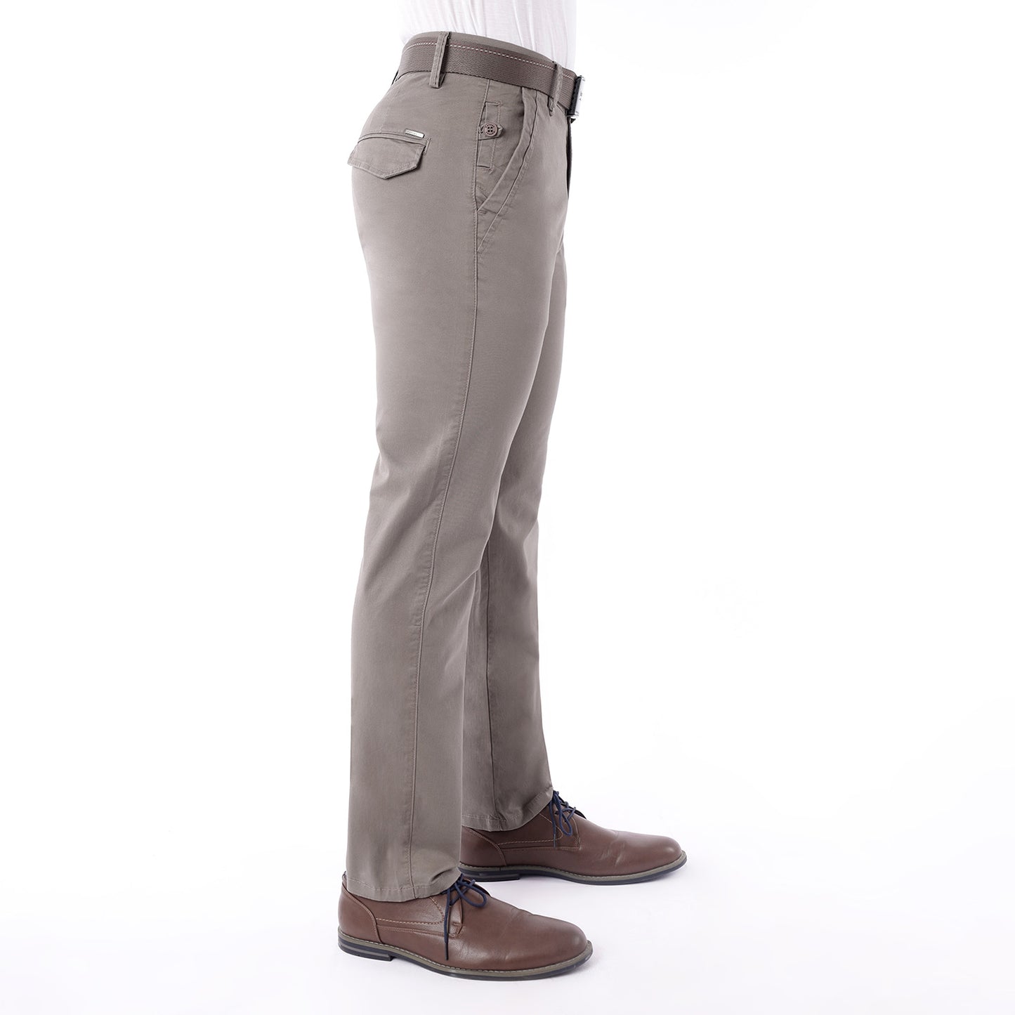 Pantalón Drill Regular con Correa – Taupe