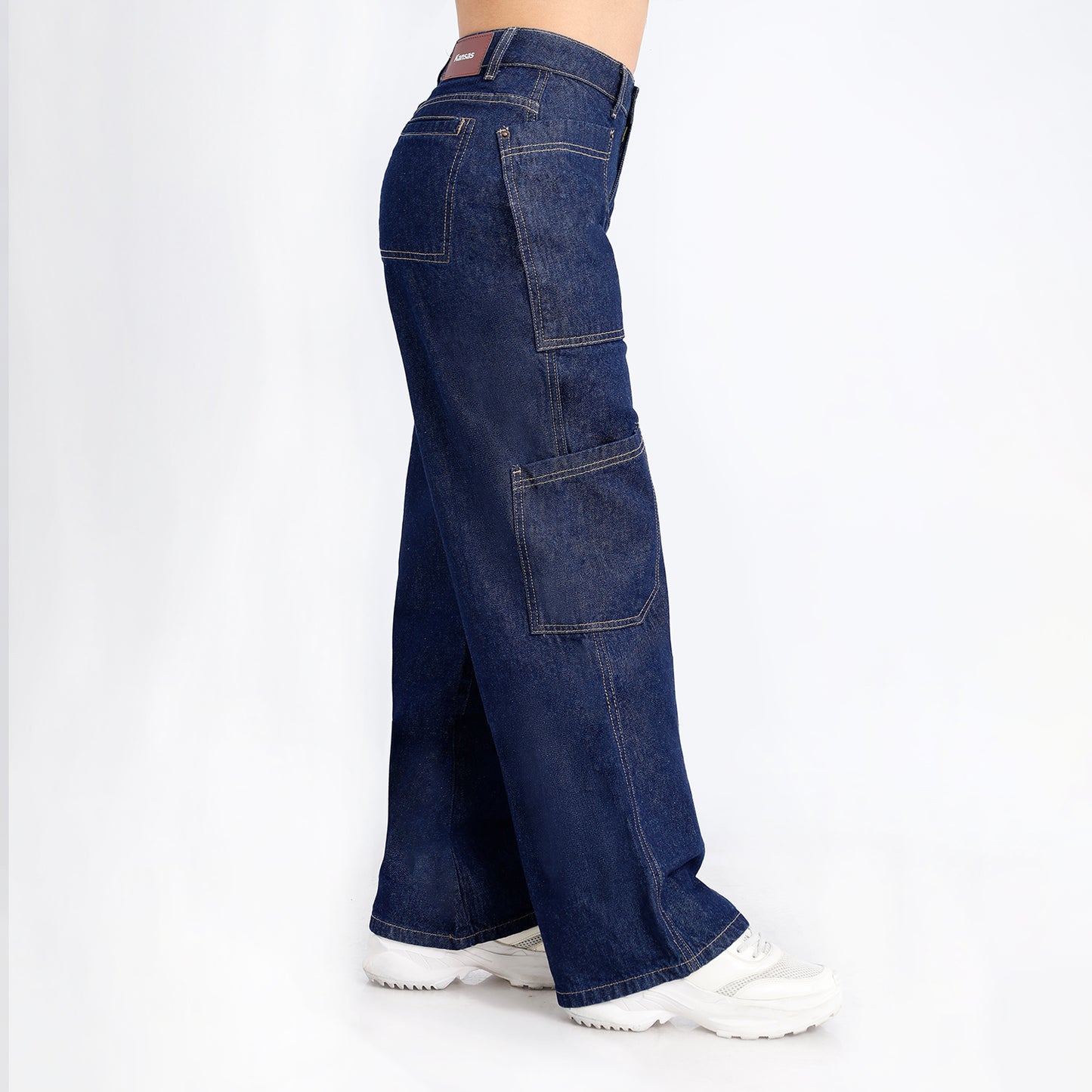 Jean Cintura Wide Leg Raw Natural
