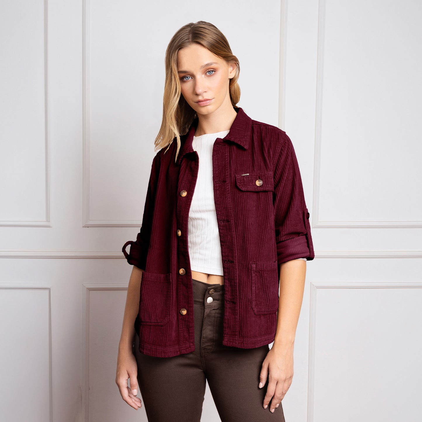 Camisaco Corduroy Guinda