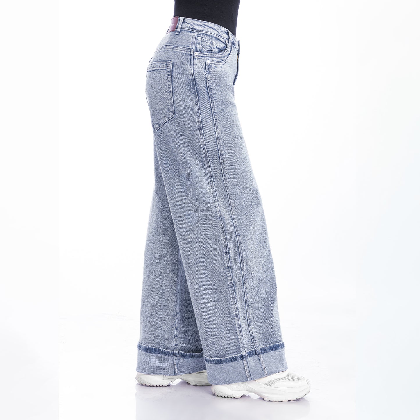 Jean Cintura Wide Leg Basta Rolap Cristal Frosteado