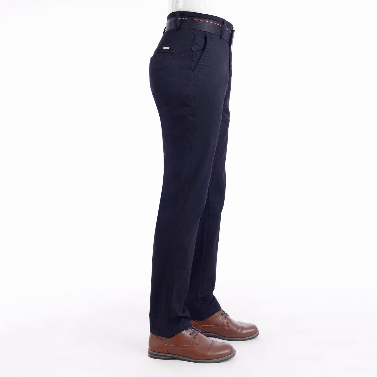 Pantalón Drill Regular Con Correa - Azul