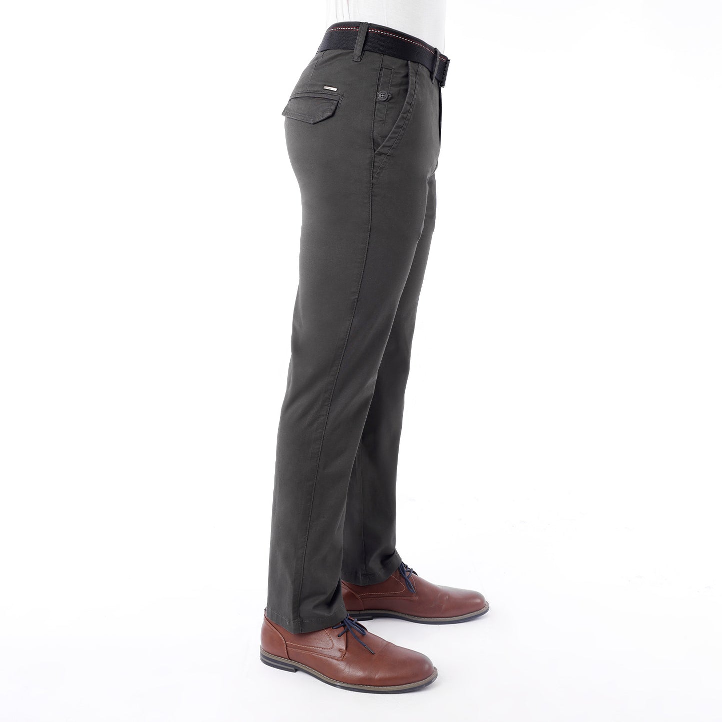 Pantalón Drill Regular con Correa – Charcoal