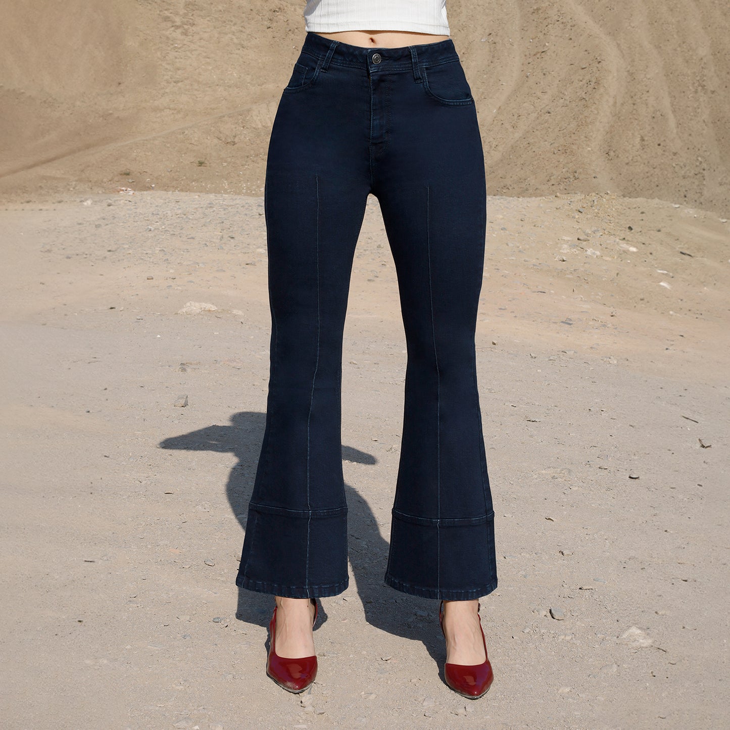 Jean Cintura Flare Azul Noche