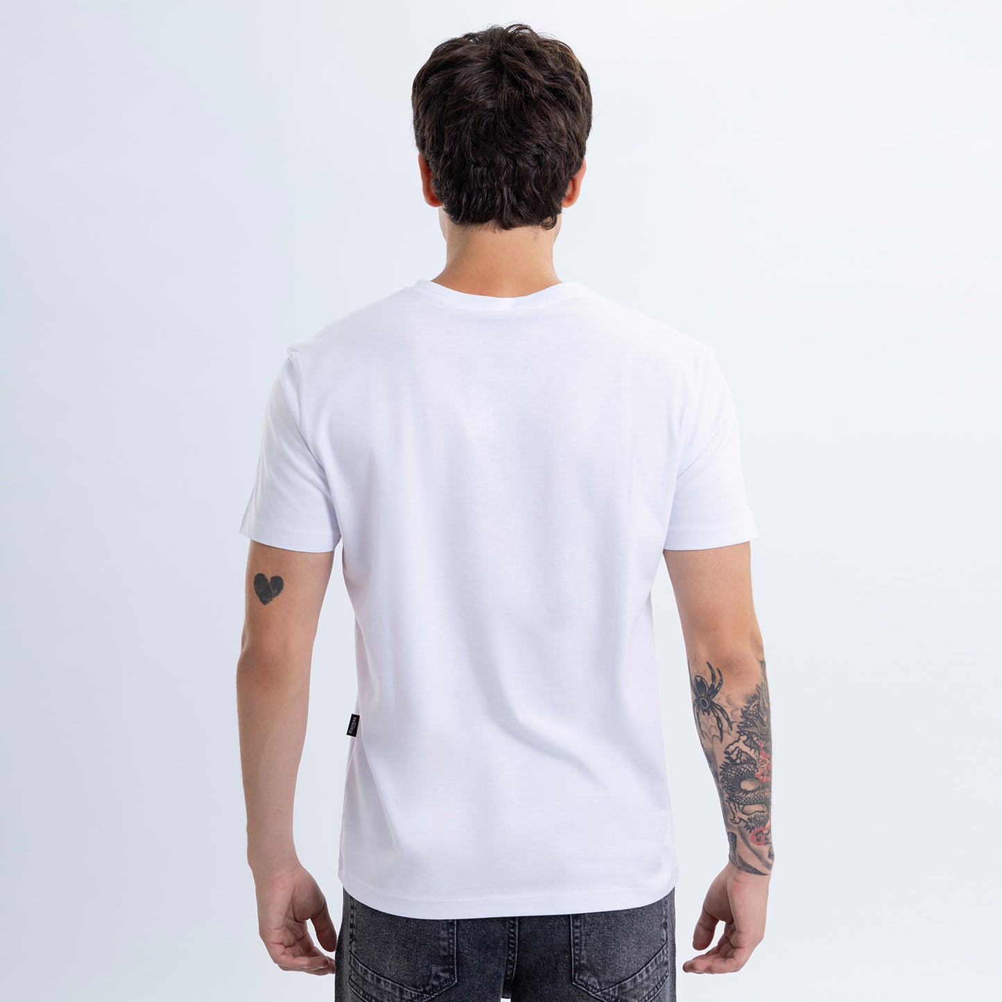 Polo Hombre Slim Cuello V Blanco