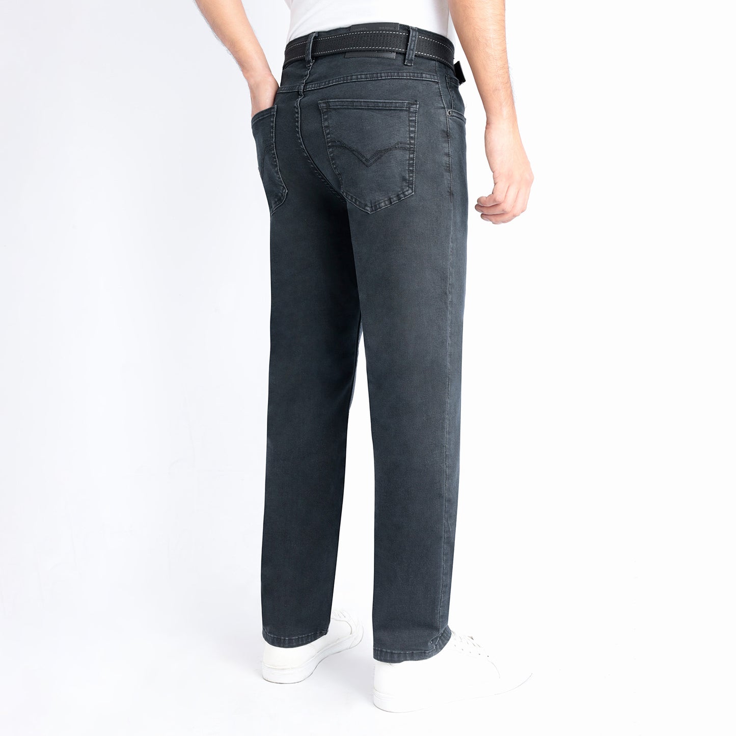 Pantalón de Caballero Regular Confort Premium con Correa - Plomo