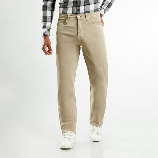 Pantalón Straight Recto Beige