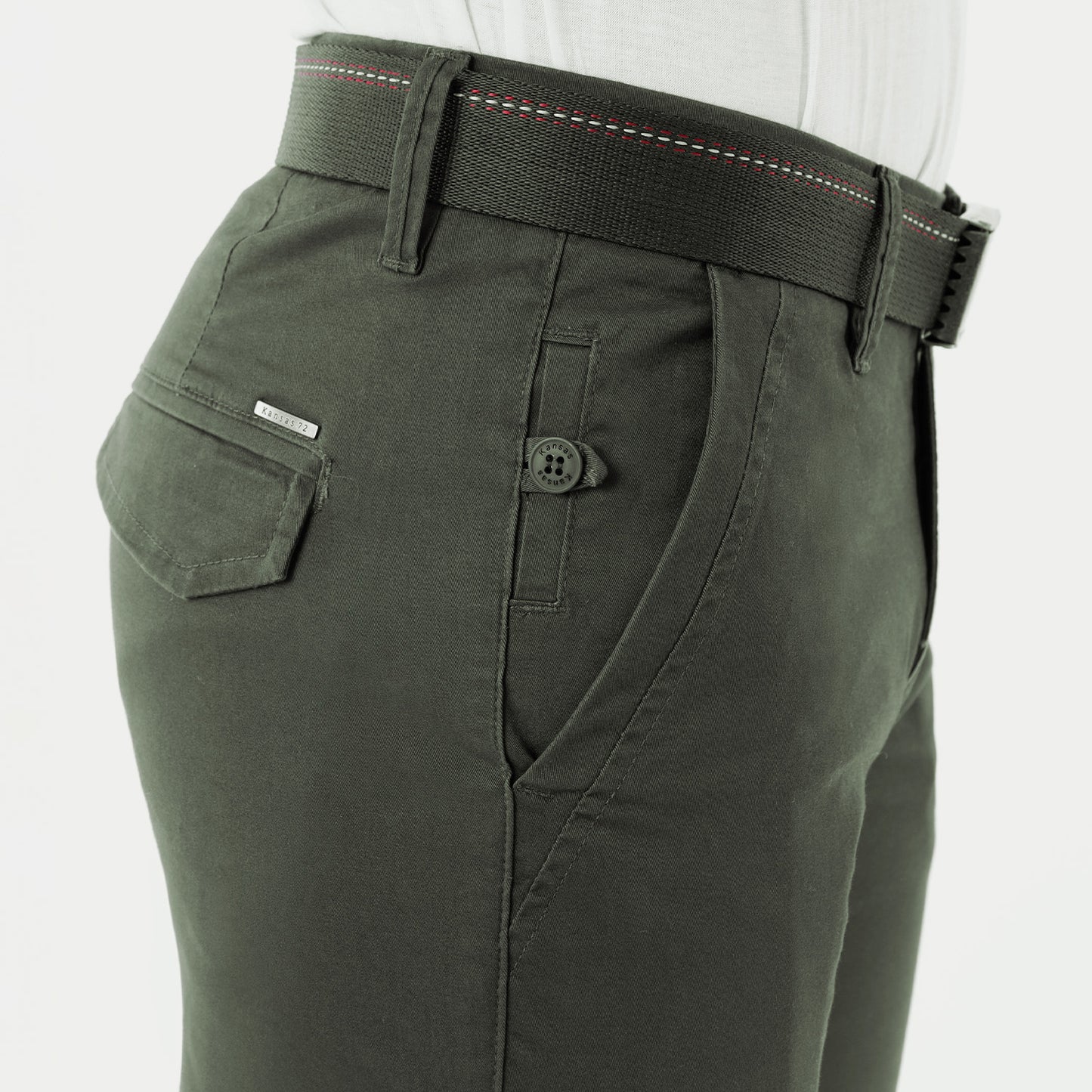 Pantalón Drill Regular con Correa – Verde