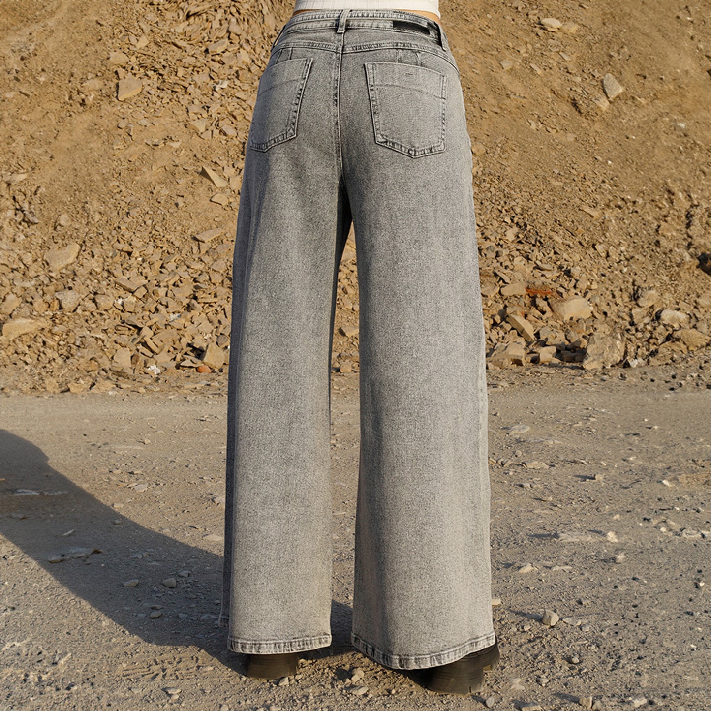 Jean Wide Flare Plomo Oscuro