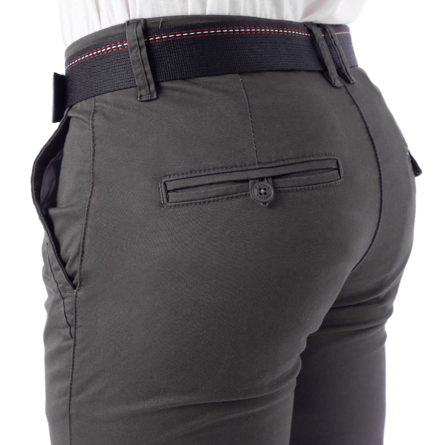 Pantalón Drill Regular con Correa – Charcoal
