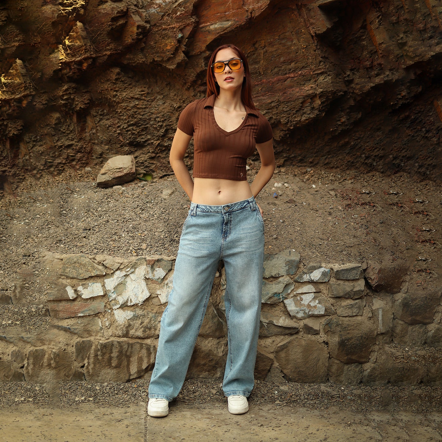 Jean Cintura Baggy Loose Cristal