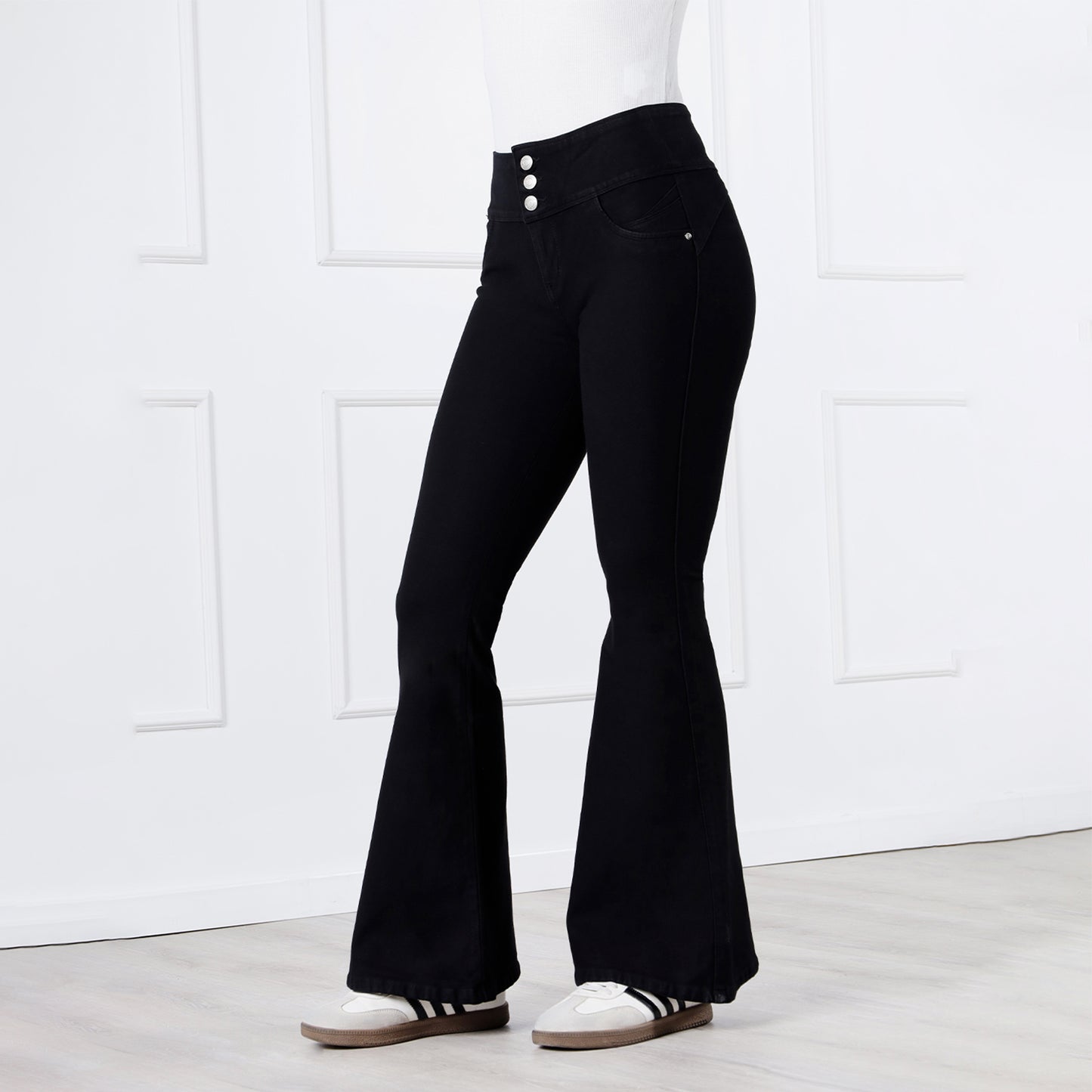 Pantalón French Terry Valeria Cintura Flare 3 Botones