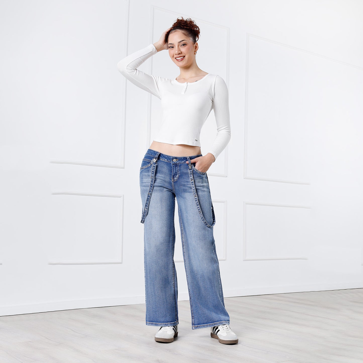 Jean Issa Wide Leg con Cintas Laterales