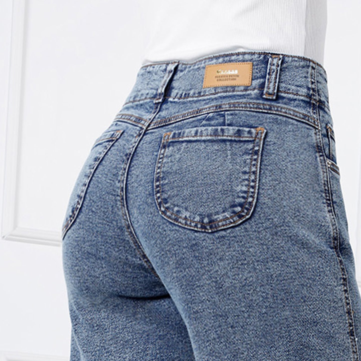 Pantalón Jean Gaela Cristal Wide Leg 2 botones