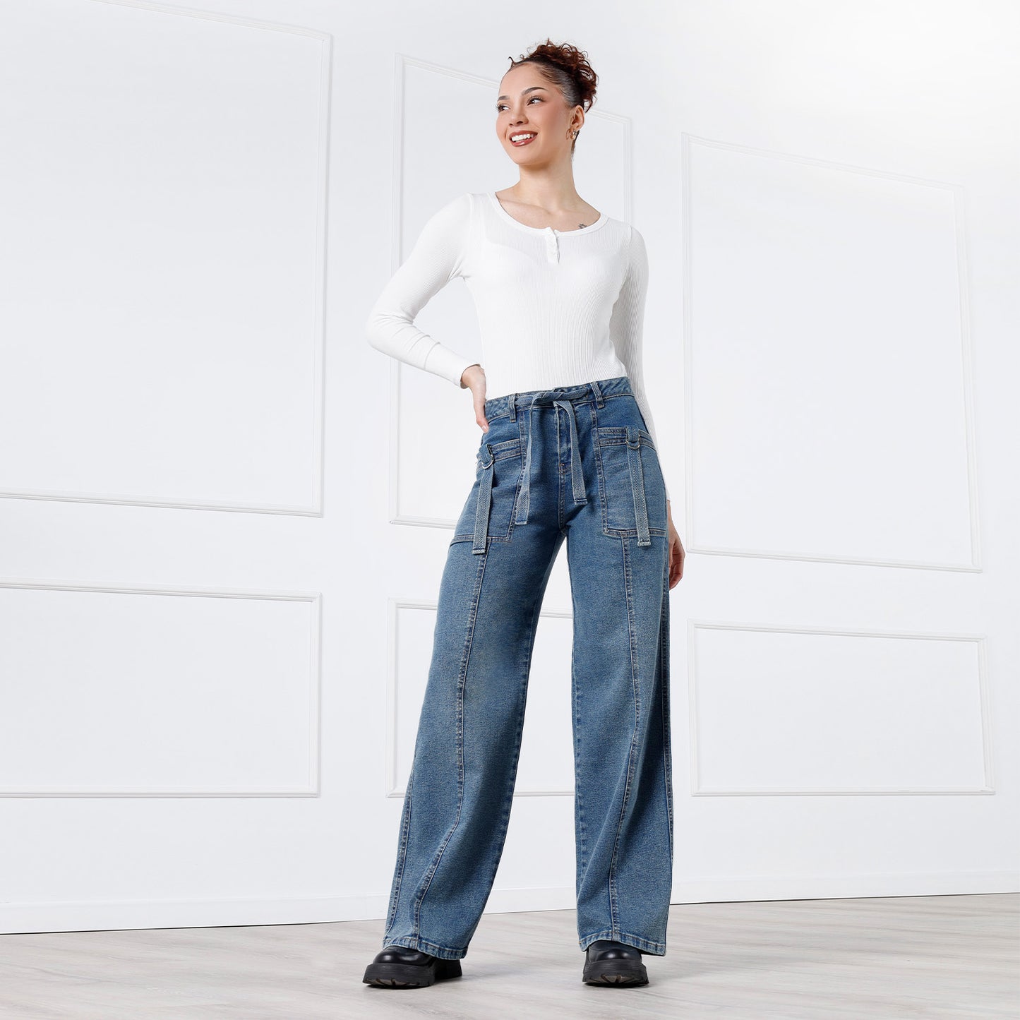 Pantalón Jean África Cintura Wide Leg
