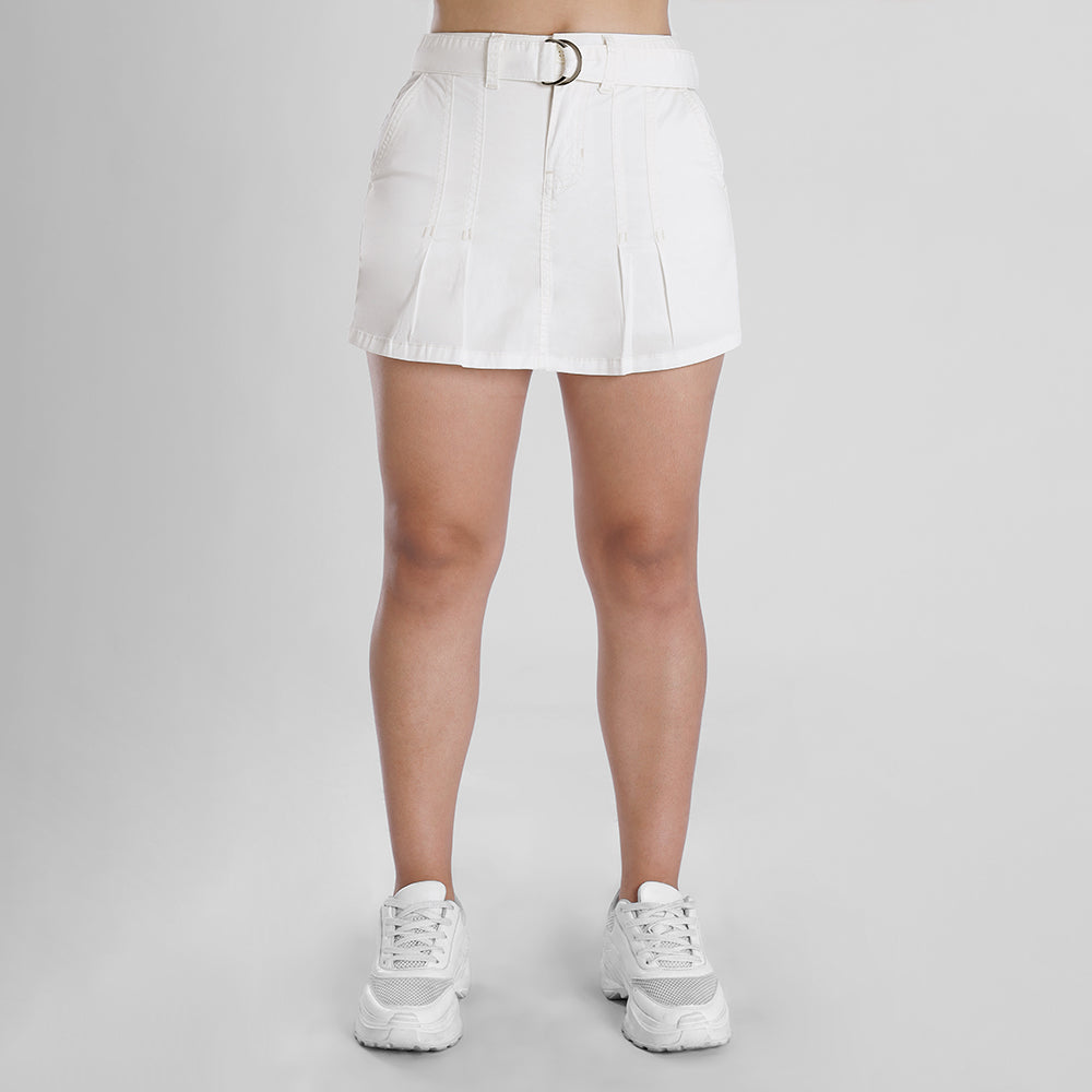 Falda Short Papper Touch C/correa Ecru