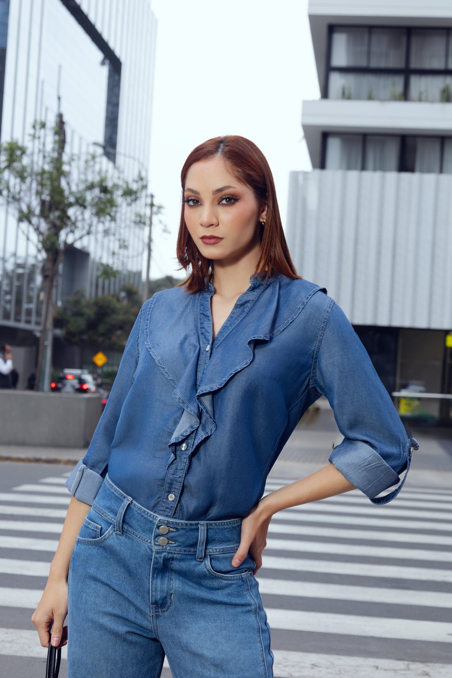 Blusa Dama Susan Fit Fluido Cristal Moteado