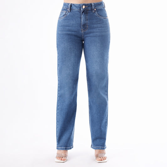 Jean Cintura Straight Cristal Moteado