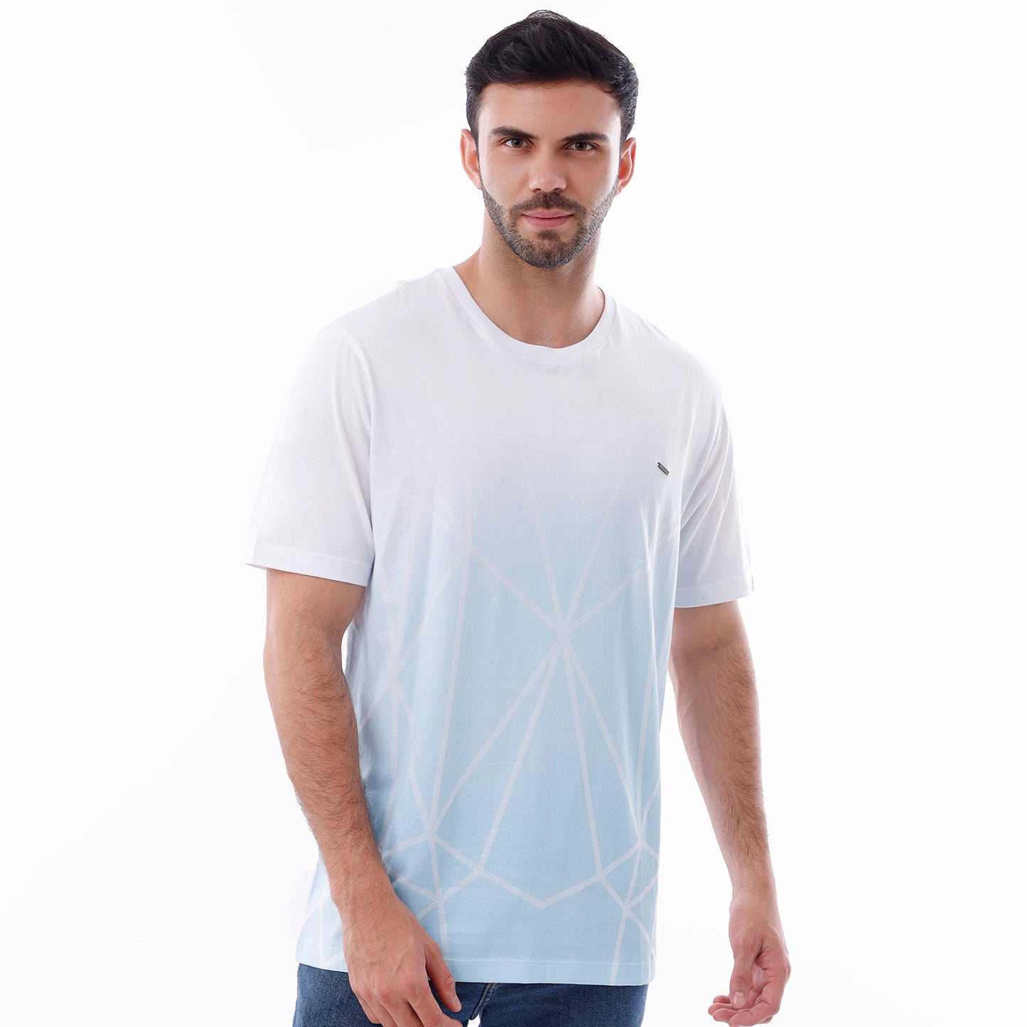 Polo Caballero Estampado Regular Fit Blanco - 221566