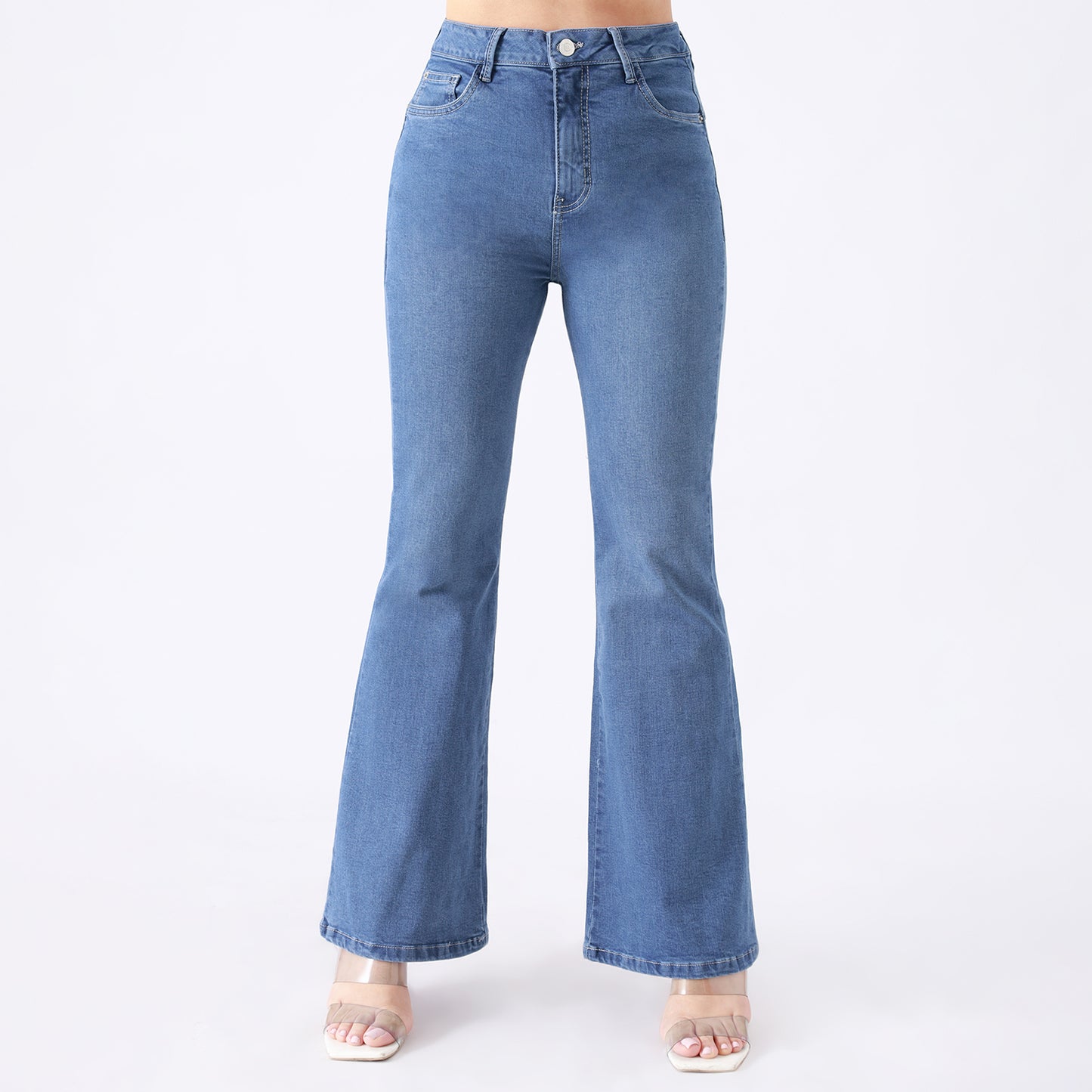 Jean Flare Cintura Cristal Focalizado