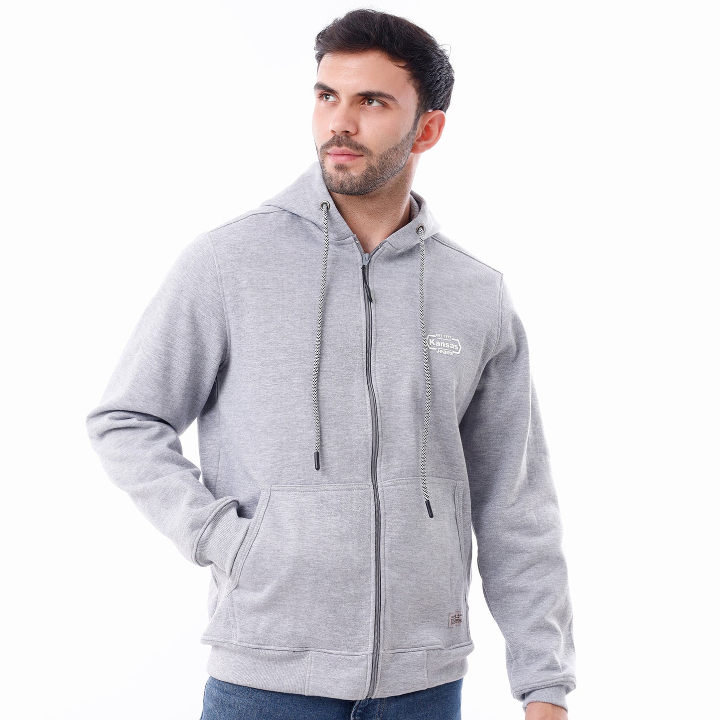 Polera Caballero Regular Fit Cierre Rib Melange - 230585