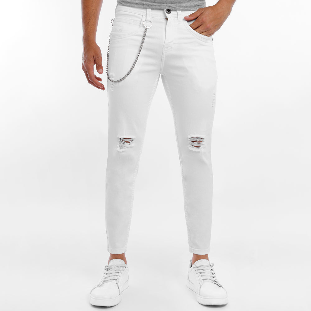 Jean Skinny Tobillero Caballero Blanco Optico - 221633