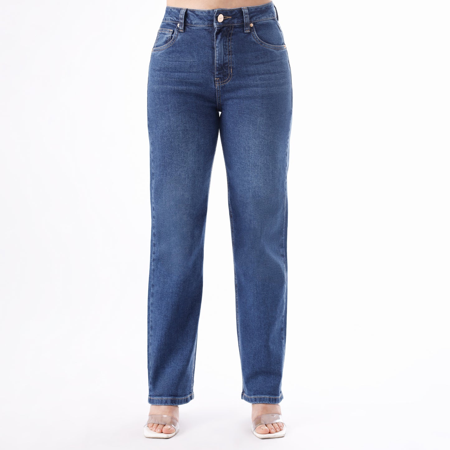 Jean Cintura Straight Pepper Moteado