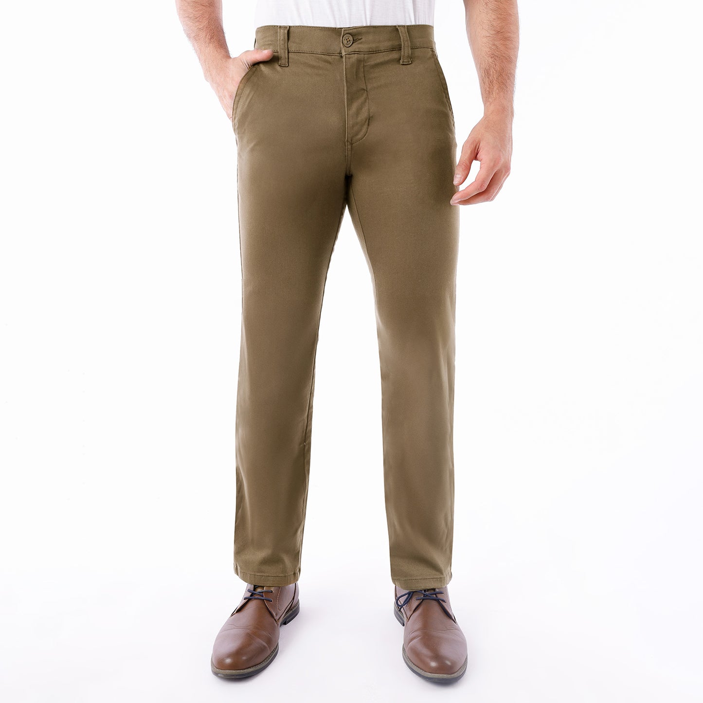 Pantalón Drill Hombre Satinado Regular Fit Camello - 230612