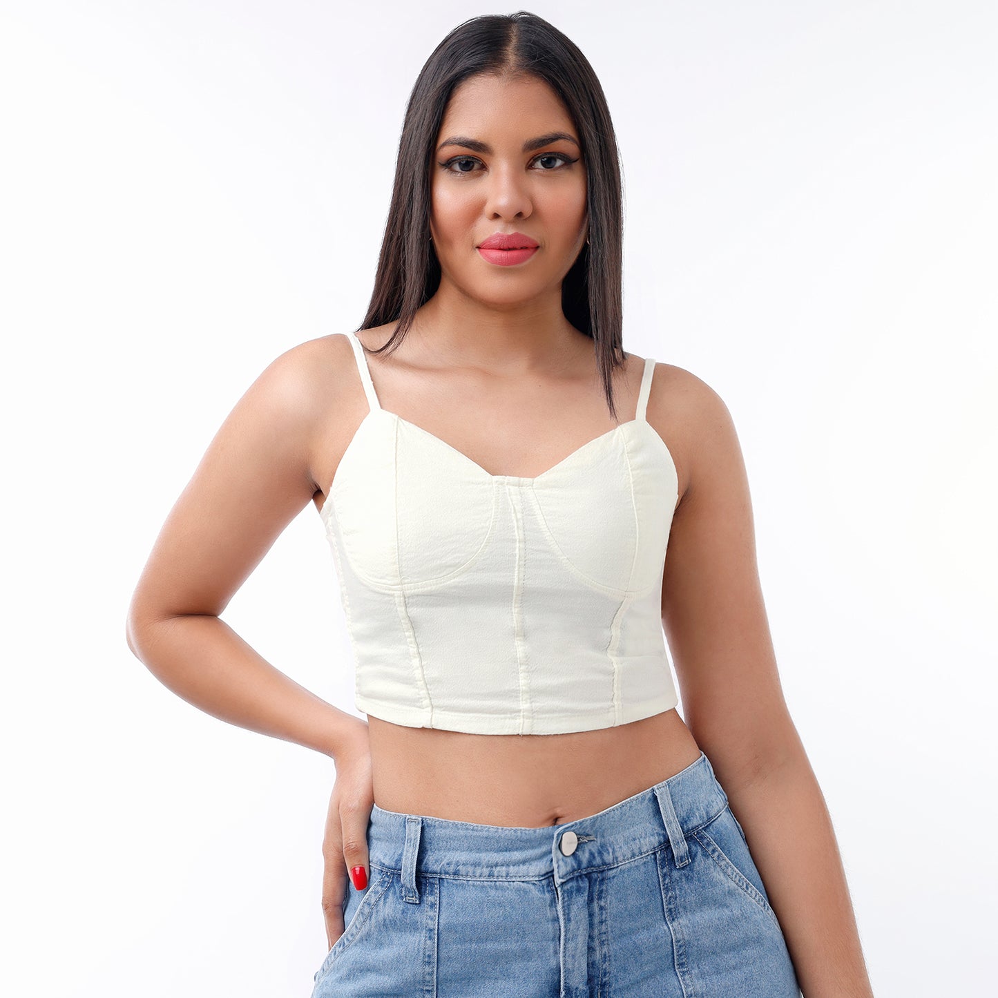 Top Tiras Dama Ecrú - 221222