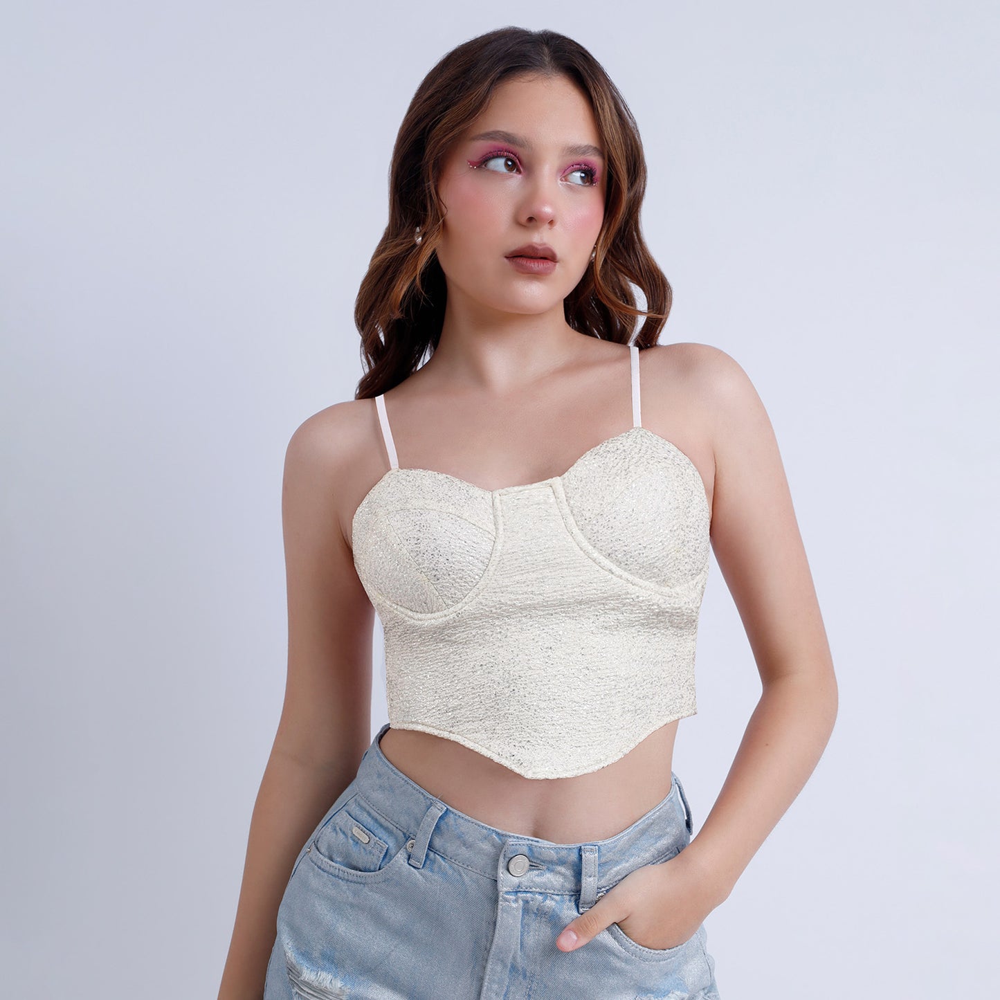 Top Fantasia Tiras/Copas Dama Blanco - 230929