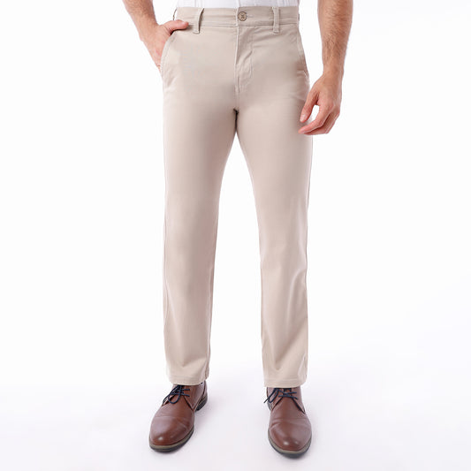Pantalón Drill Hombre Satinado Regular Fit Beige - 230613