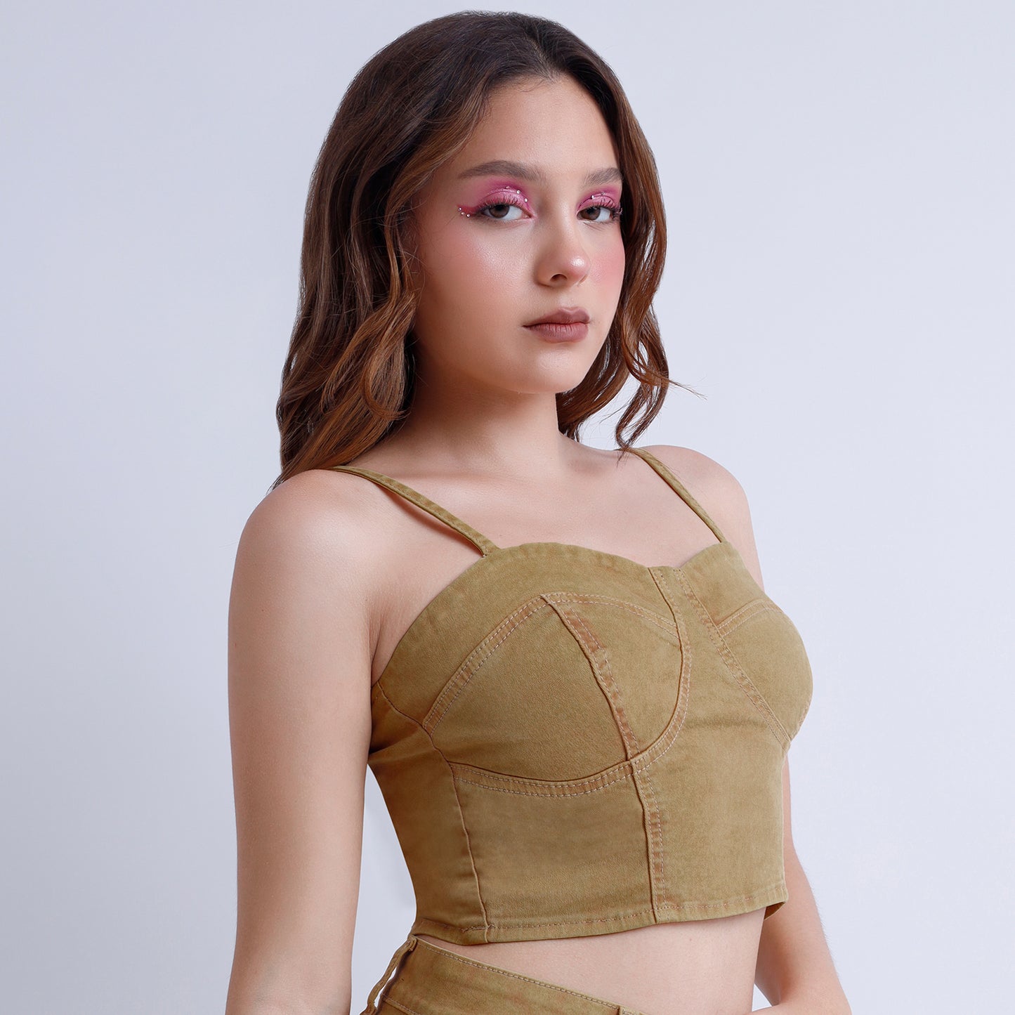 Top Tiras Mujer Camell