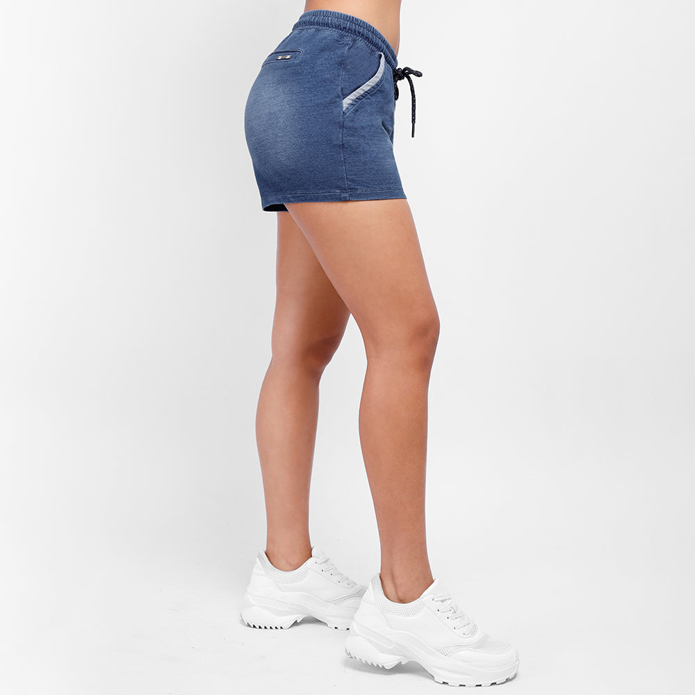 Short mujer azul