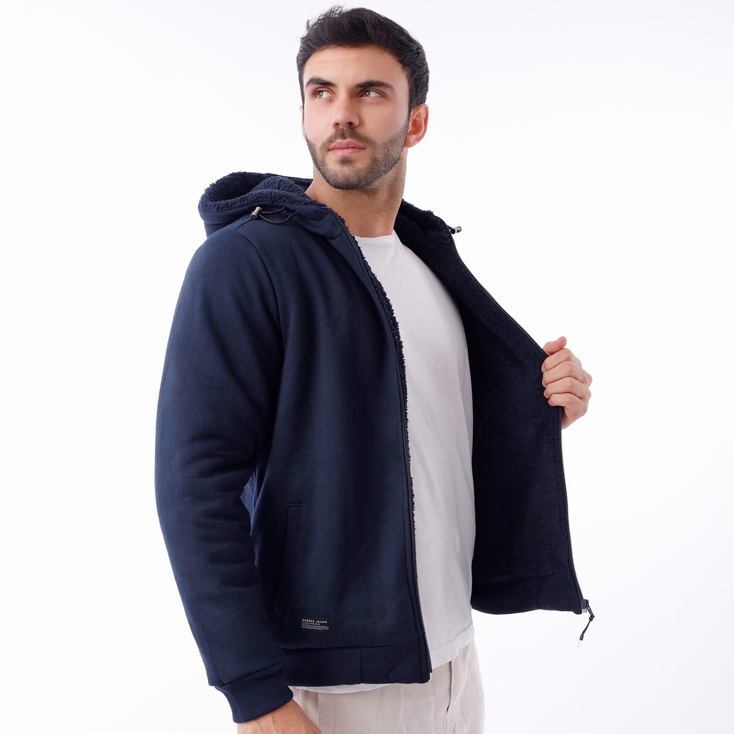 Polera Hombre Regular Fit Forro Carnero Azul Marino - 230581