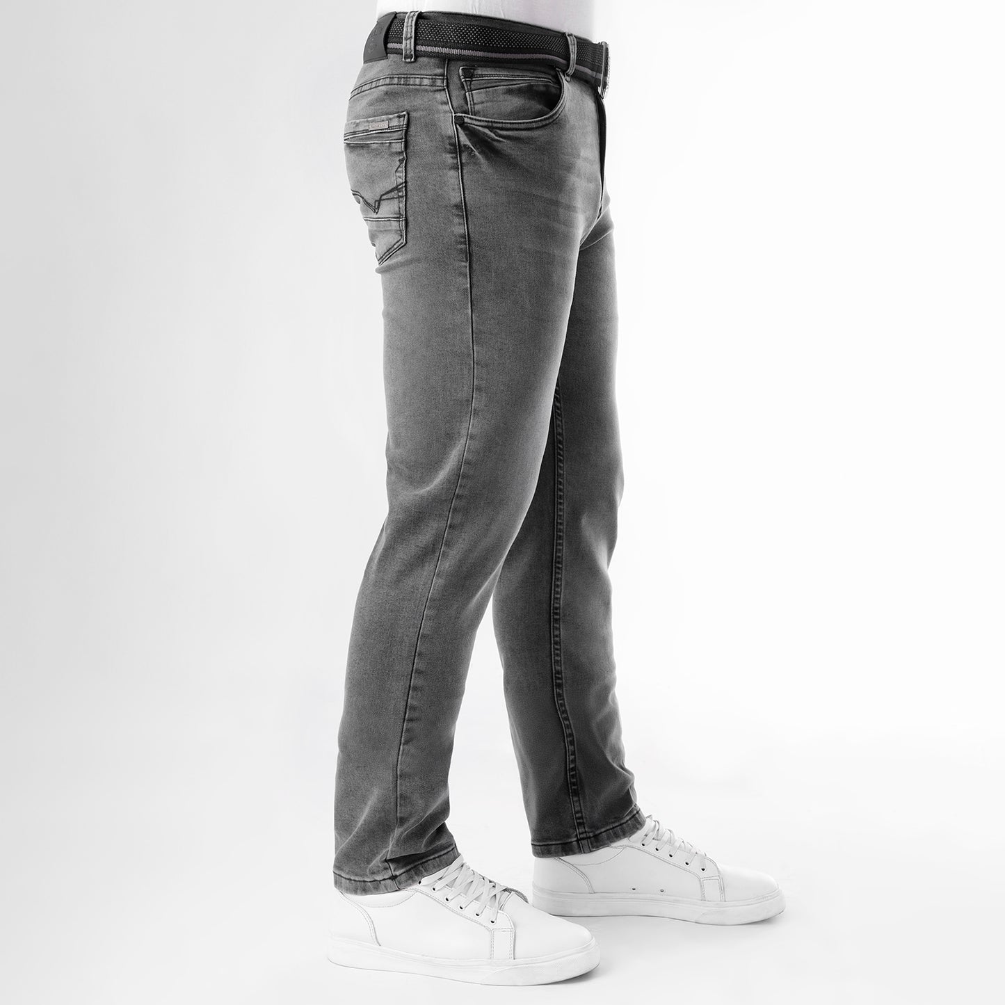 Jean Hombre Skinny Fit C/correa Plomo Focalizado