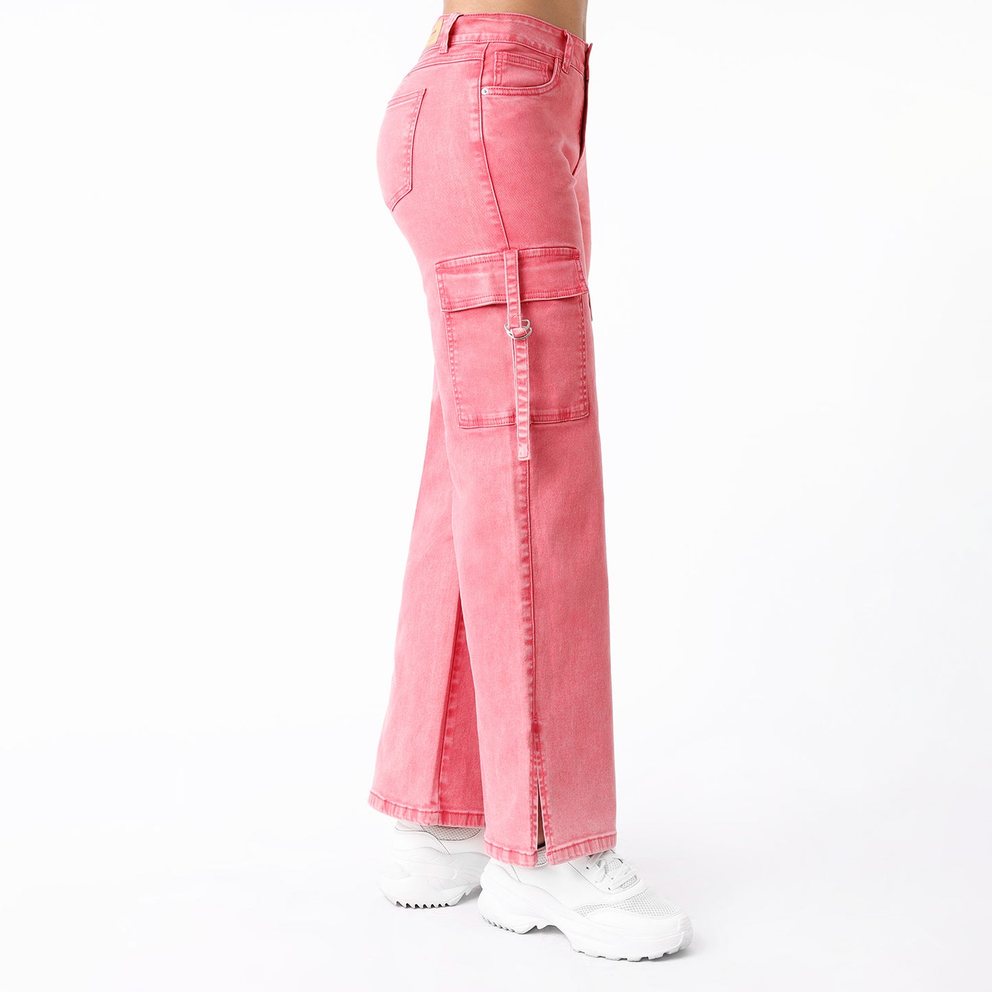 Jean Dama Palazzo Cargo en Cintura Color Fresa- 230746