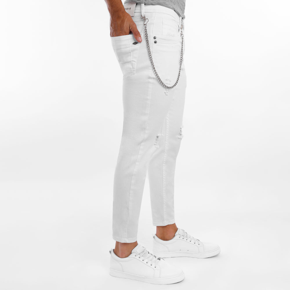 Jean Skinny Tobillero Caballero Blanco Optico - 221633